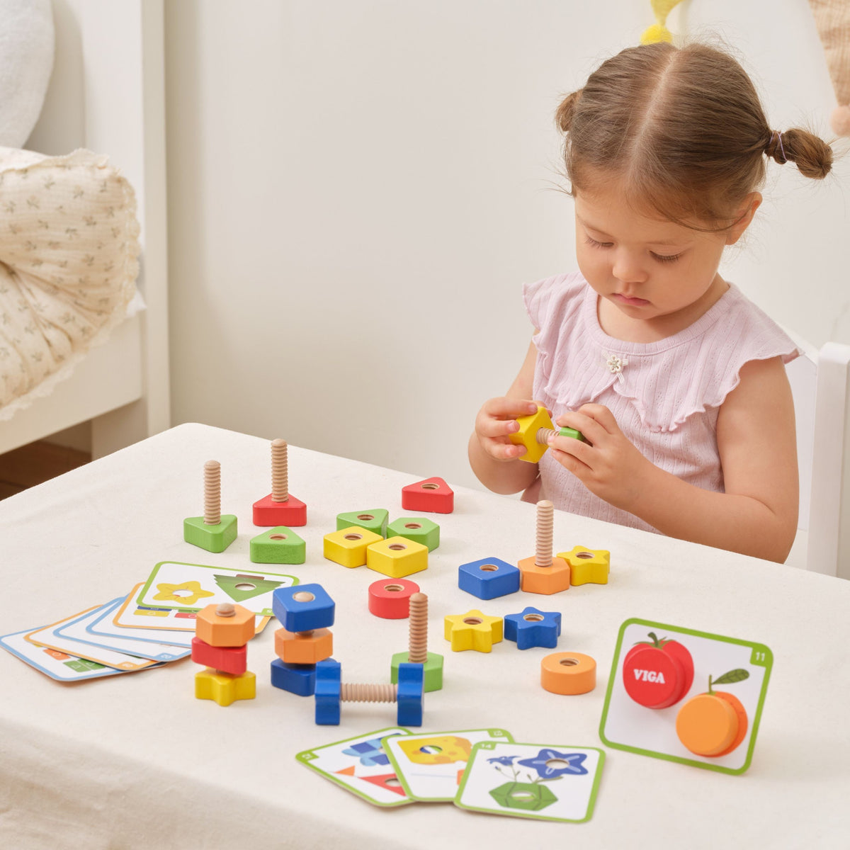 Viga Montessori varžtų ir veržlių rinkinys, 30 dalių