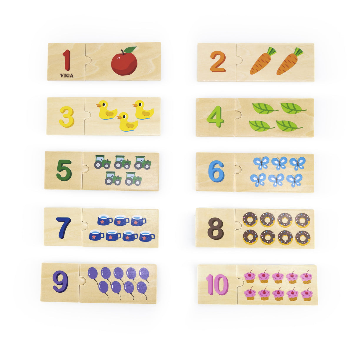 Viga medinė Montessori skaičių poravimo dėlionė – nuotrauka 4