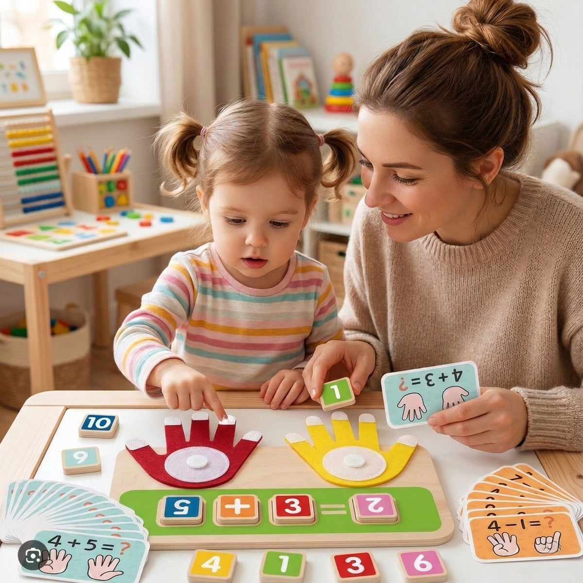 Tooky Toy medinė skaičiavimo pirštais lenta