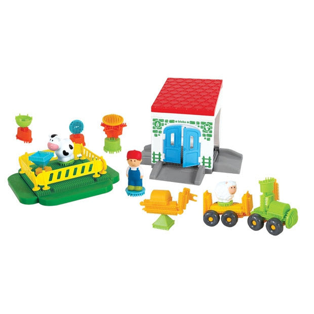 Mochtoys „Pin Bricks“ kaladėlės „Ferma“, 100 vnt. ir 3 figūrėlės – 2