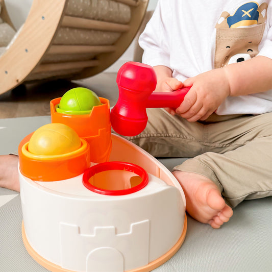 Woopie Baby kamuoliukų kalimo pilis su plaktuku