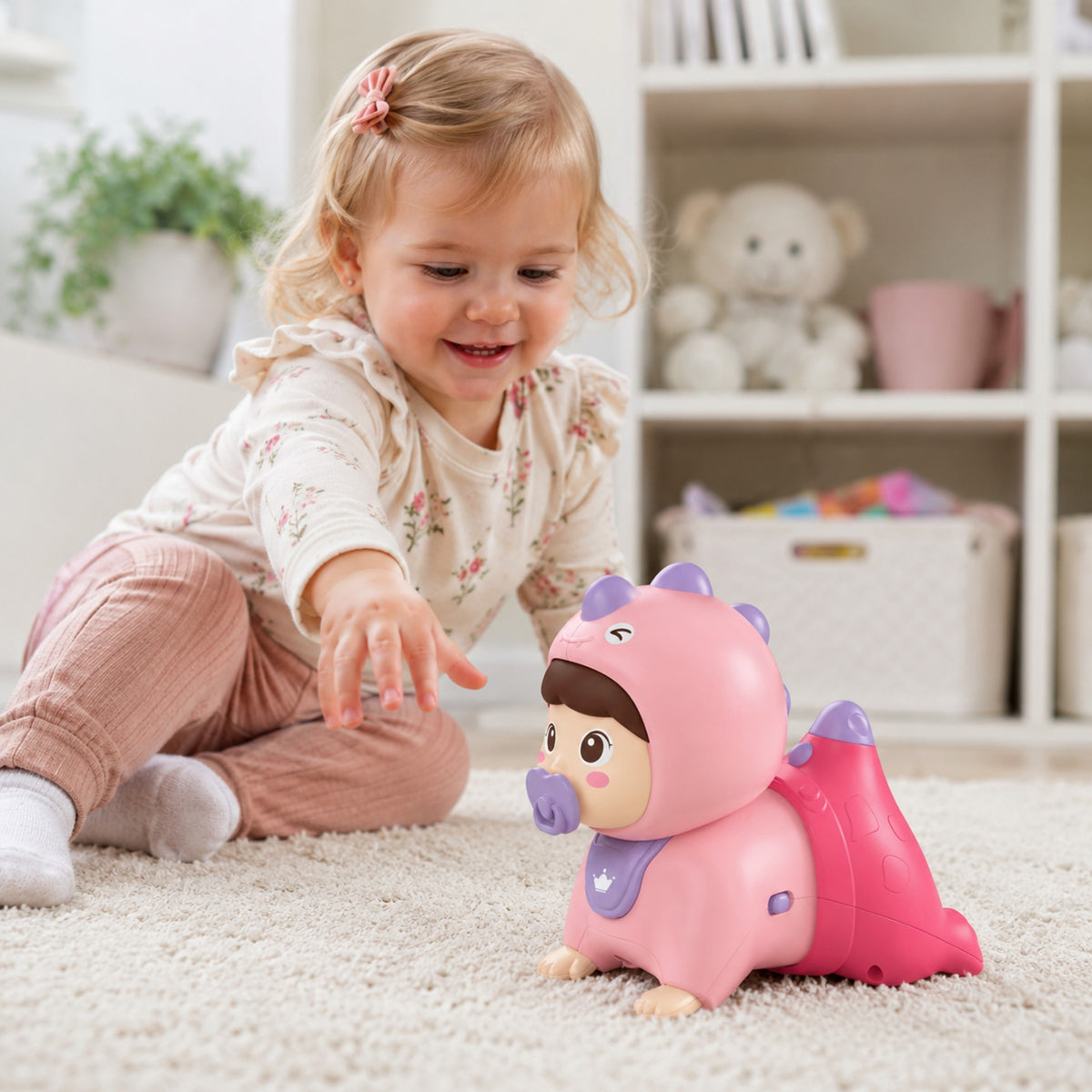 Woopie Baby ropojanti interaktyvi lėlytė su šviesomis ir melodijomis – nuotrauka 2