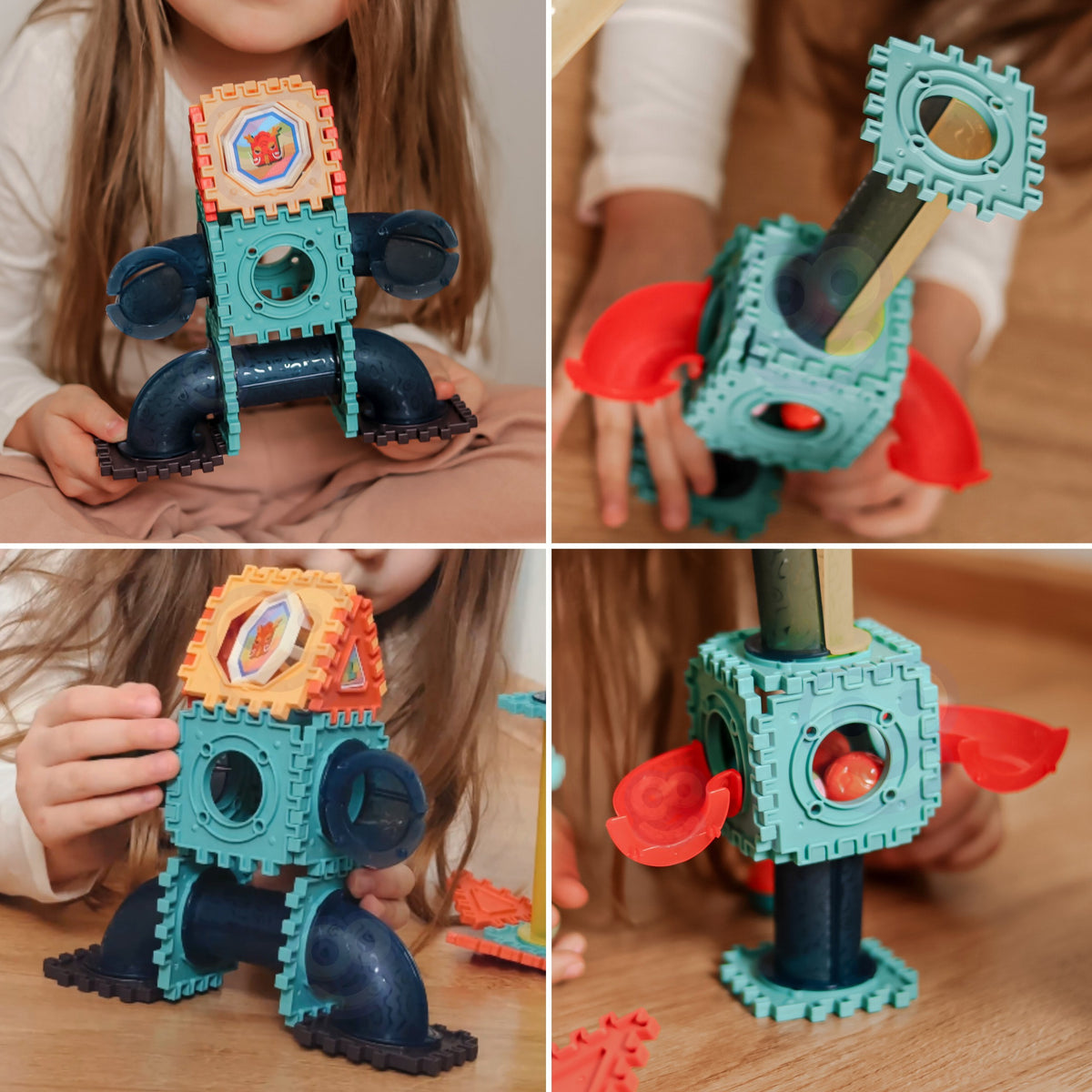 Woopie 3D kamuoliukų trasos konstruktorius, 128 dalys – 3