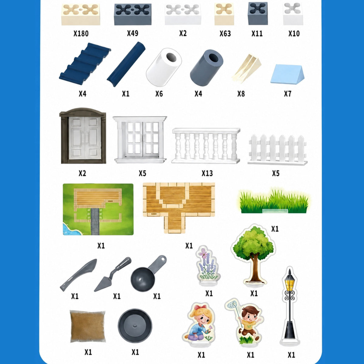 Woopie DIY mūrinių plytelių namo konstruktorius, 603 dalys – 4 nuotrauka
