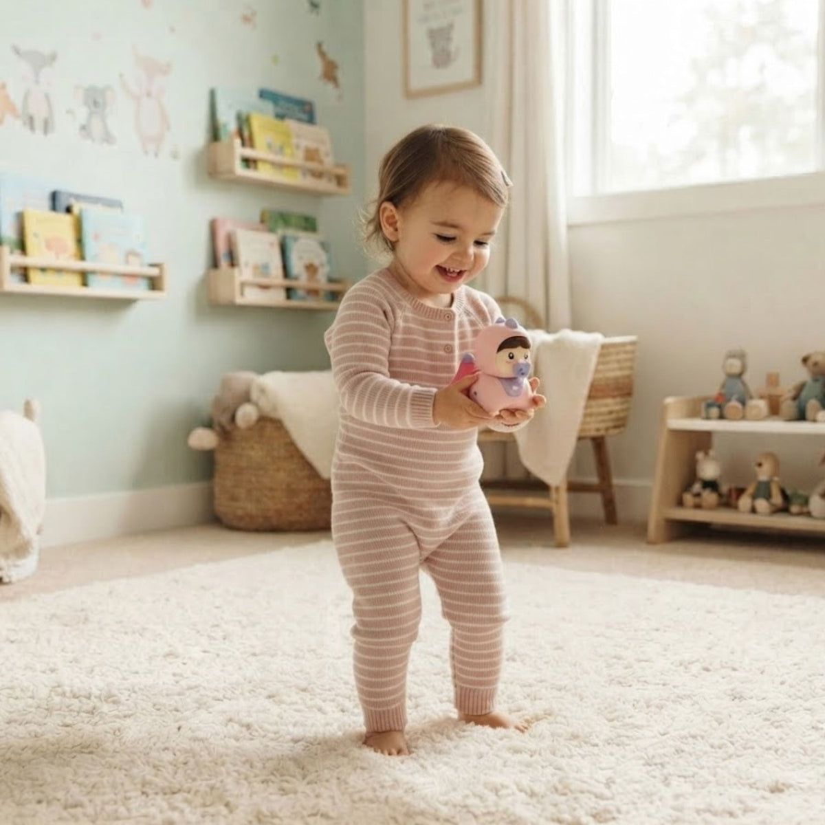 Woopie Baby ropojanti interaktyvi lėlytė su šviesomis ir melodijomis – nuotrauka 4