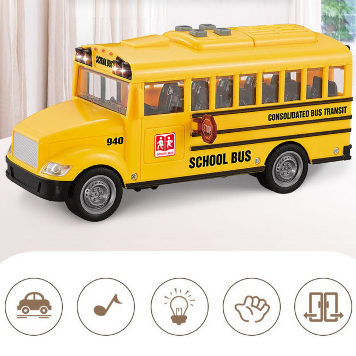 Woopie mokyklinis autobusas su šviesomis ir garsais, 1:20 – 4