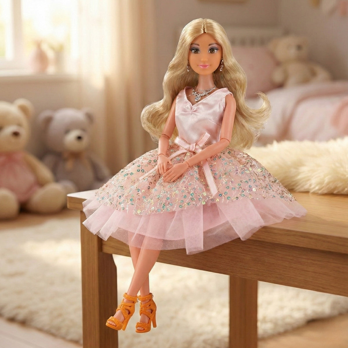 Woopie Royal lėlė Lily su rožine suknele ir papuošalais, 30 cm – nuotrauka 2
