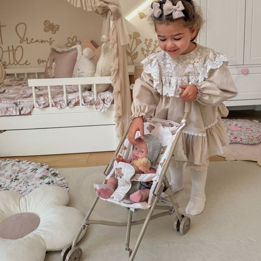 Woopie Royal vintažinis lėlių vežimėlis „Teddy Bear“ – nuotrauka 2