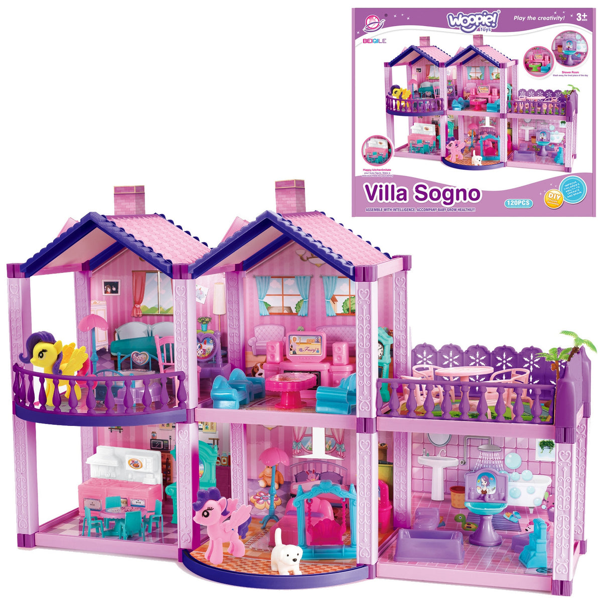 Woopie lėlių namelis „Villa Sogno“, 120 dalių – 1