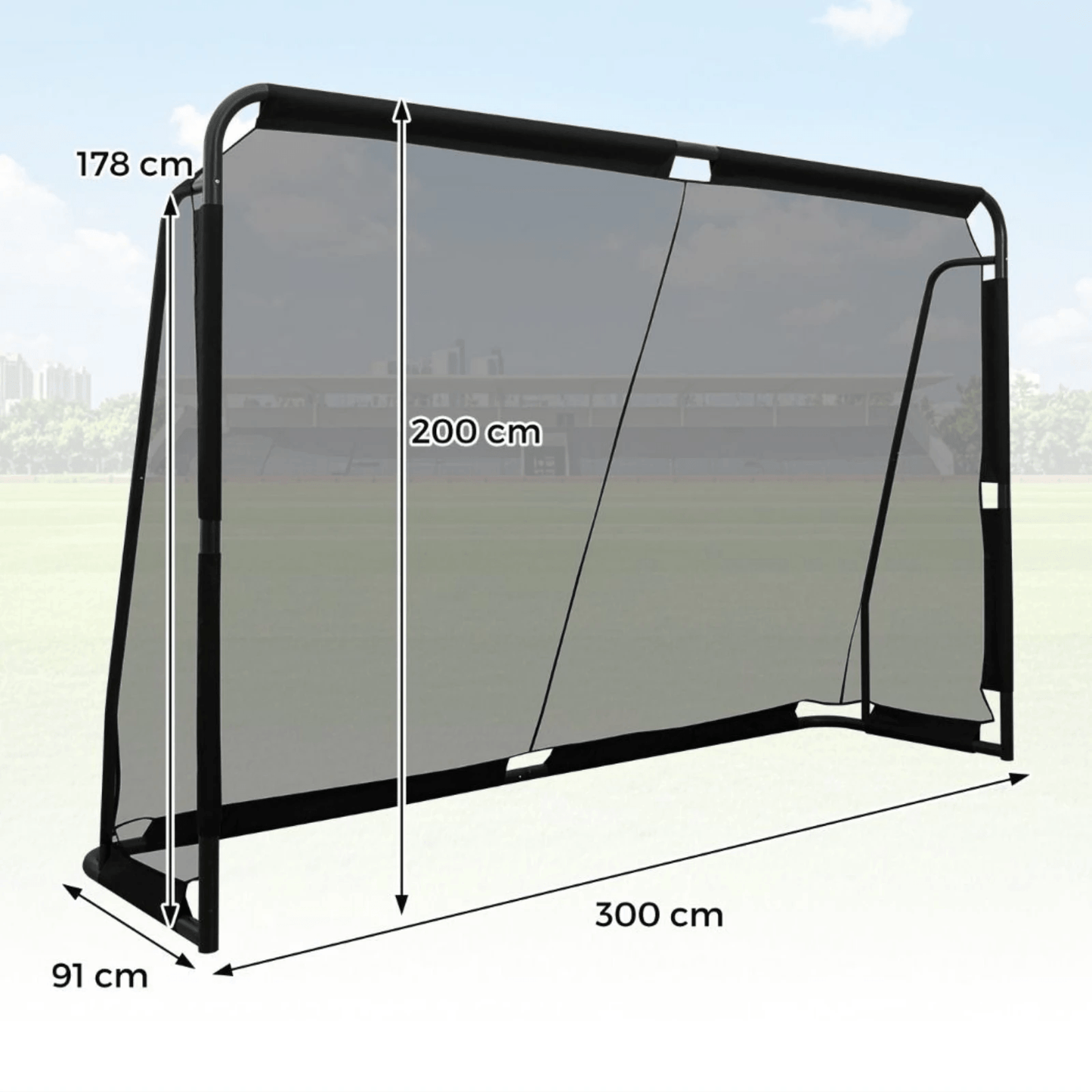 Futbolo Vartai su Metaliniu Rėmu ir Sustiprintu Tinklu 300x200 cm Sporto Žaislai