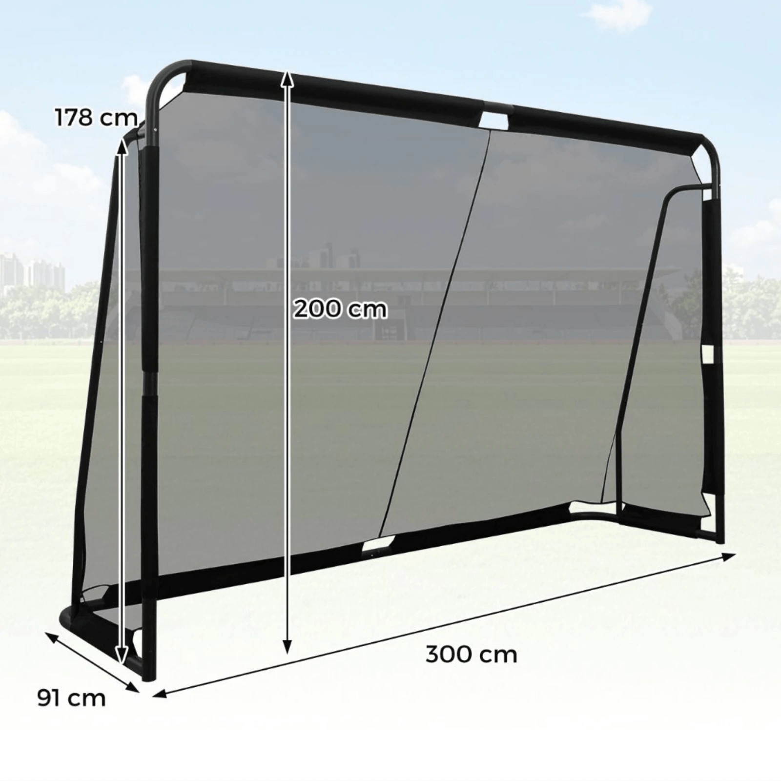 Futbolo Vartai su Metaliniu Rėmu ir Sustiprintu Tinklu 300x200 cm Sporto Žaislai