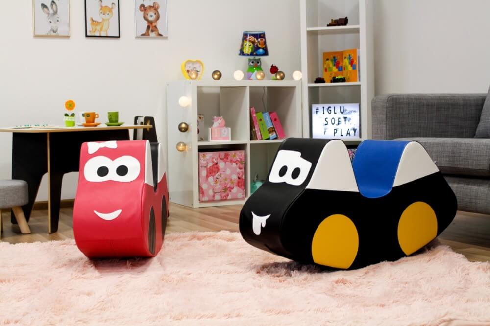 IGLU Minkšta Supynė Rokeris CAR Raudona 50 x 25 x 90 cm IGLU Minkštos Žaidimų Aikštelės