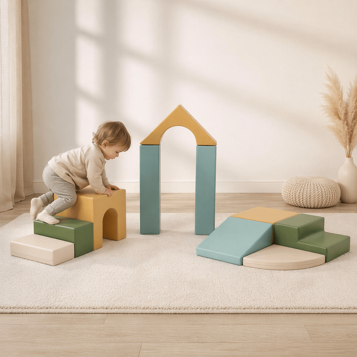 IGLU „ŽINGSNIS“ – Minkšta Žaidimų Aikštelė iš Minkštų Blokų Saugiam Judėjimui, 20 × 80 × 100 cm Minkštos Žaidimų Aikštelės