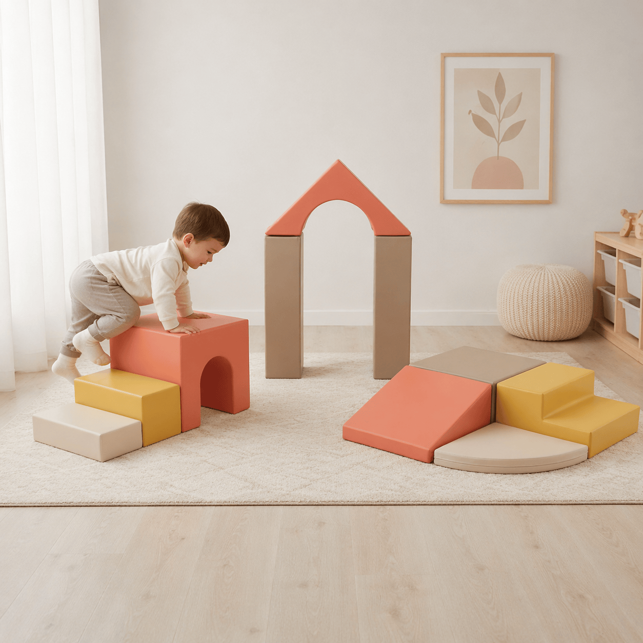 IGLU „ŽINGSNIS“ – Minkšta Žaidimų Aikštelė iš Minkštų Blokų Saugiam Judėjimui, 20 × 80 × 100 cm Minkštos Žaidimų Aikštelės