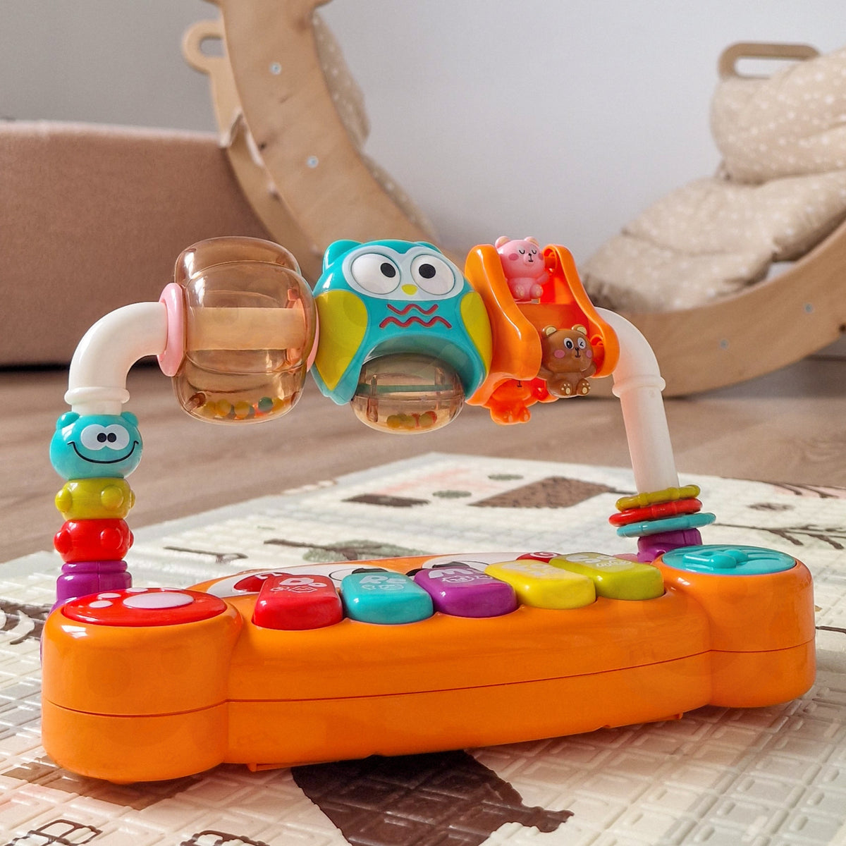 Oranžinis muzikinis pianinas kūdikiams nuo 6 mėnesių