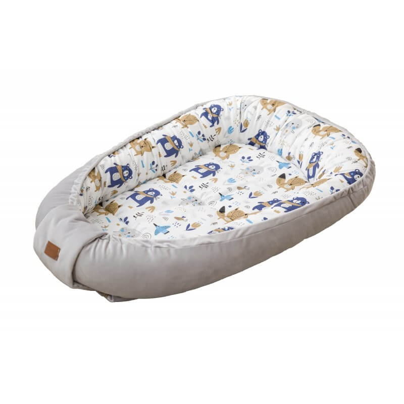 Kūdikio Lizdelis „Švelnus Velvet“, 95 × 61 cm Lizdelis kūdikiui Šviesiai pilka