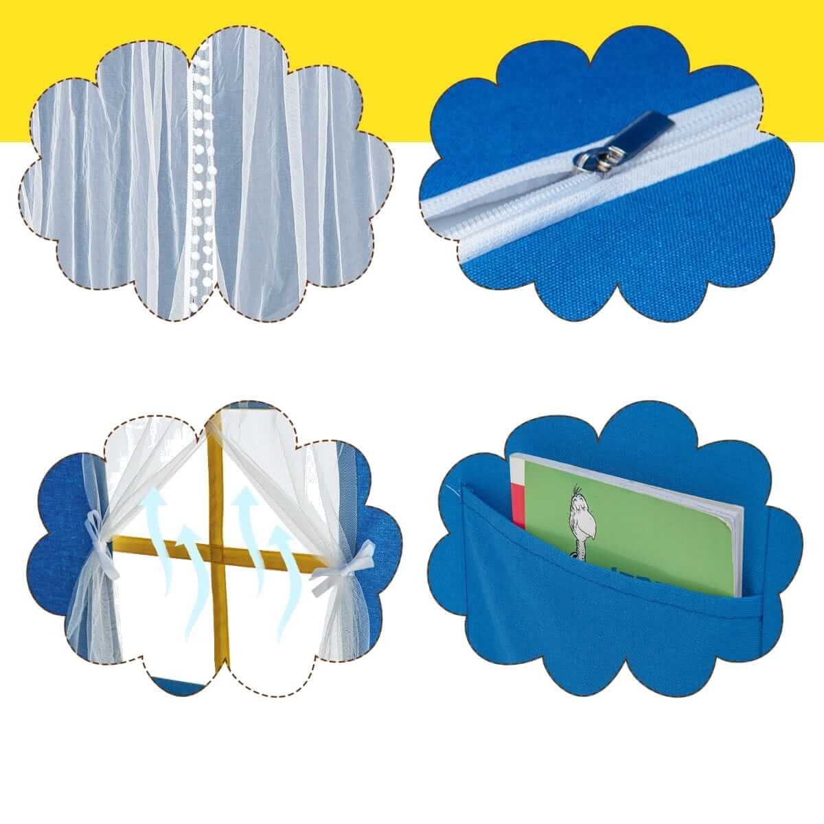 Kūdikių Palapinė Su Užuolaida, Langu Ir Apšvietimu, Mėlyna Palapinės Vaikams