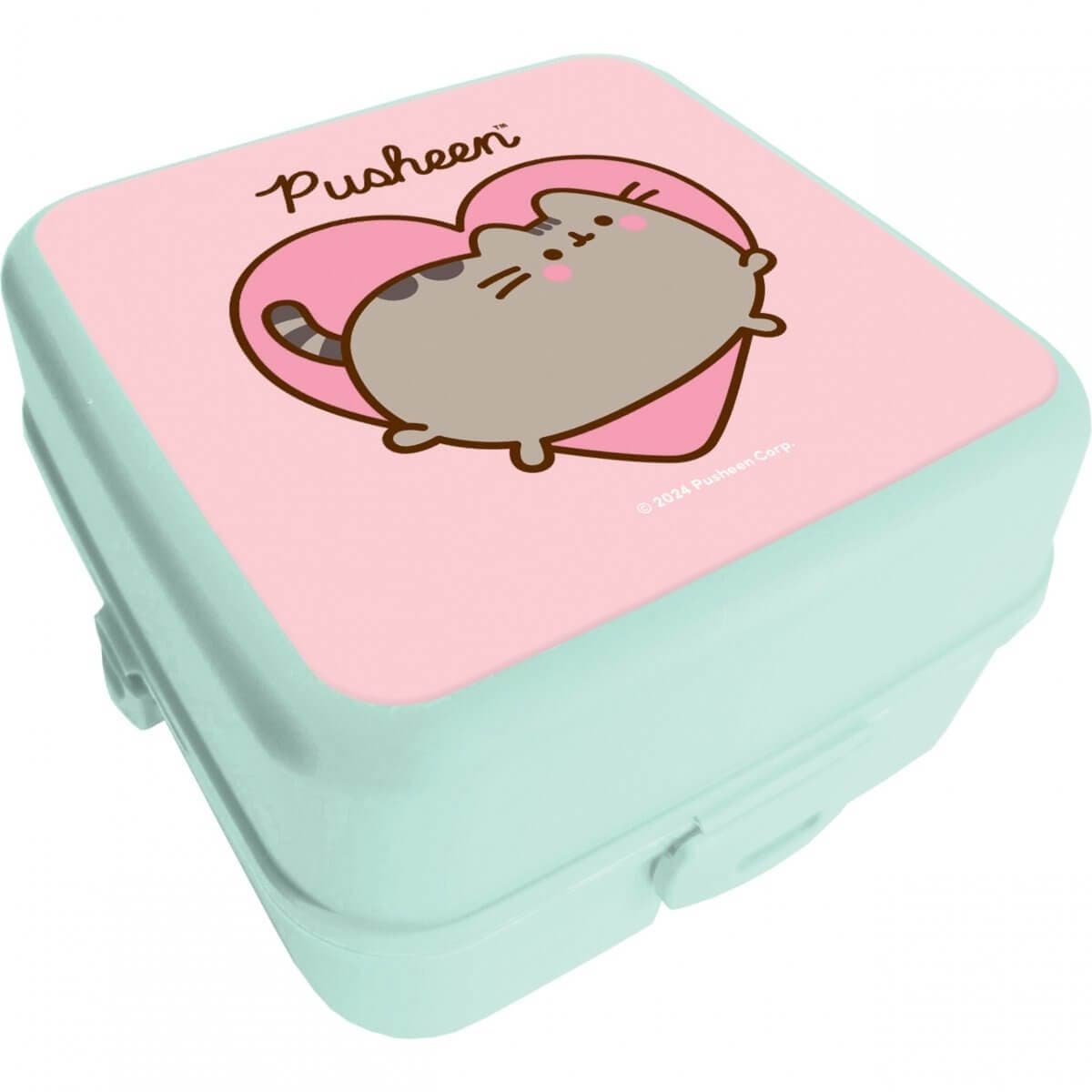 Kuprinė Mergaitėms Su Pusheen Dizainu Ir 5 Priedais Mokyklai 40x28x18 cm Kuprinė Rinkinys