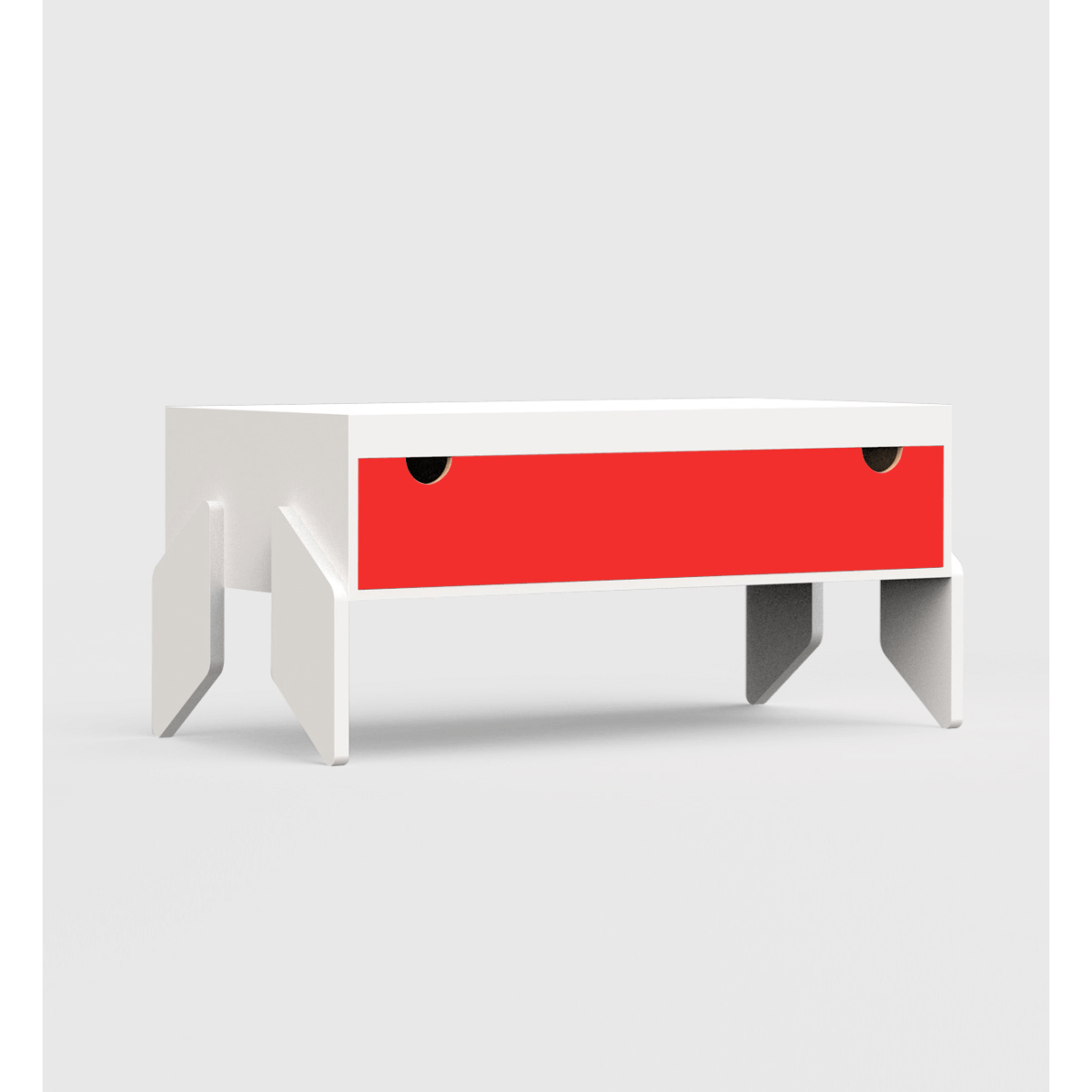 Kurk Baldus Pats, CapiBabi Big – Modulinė Komoda, Kėdutė Ar Suoliukas, Balta Komoda Raudona