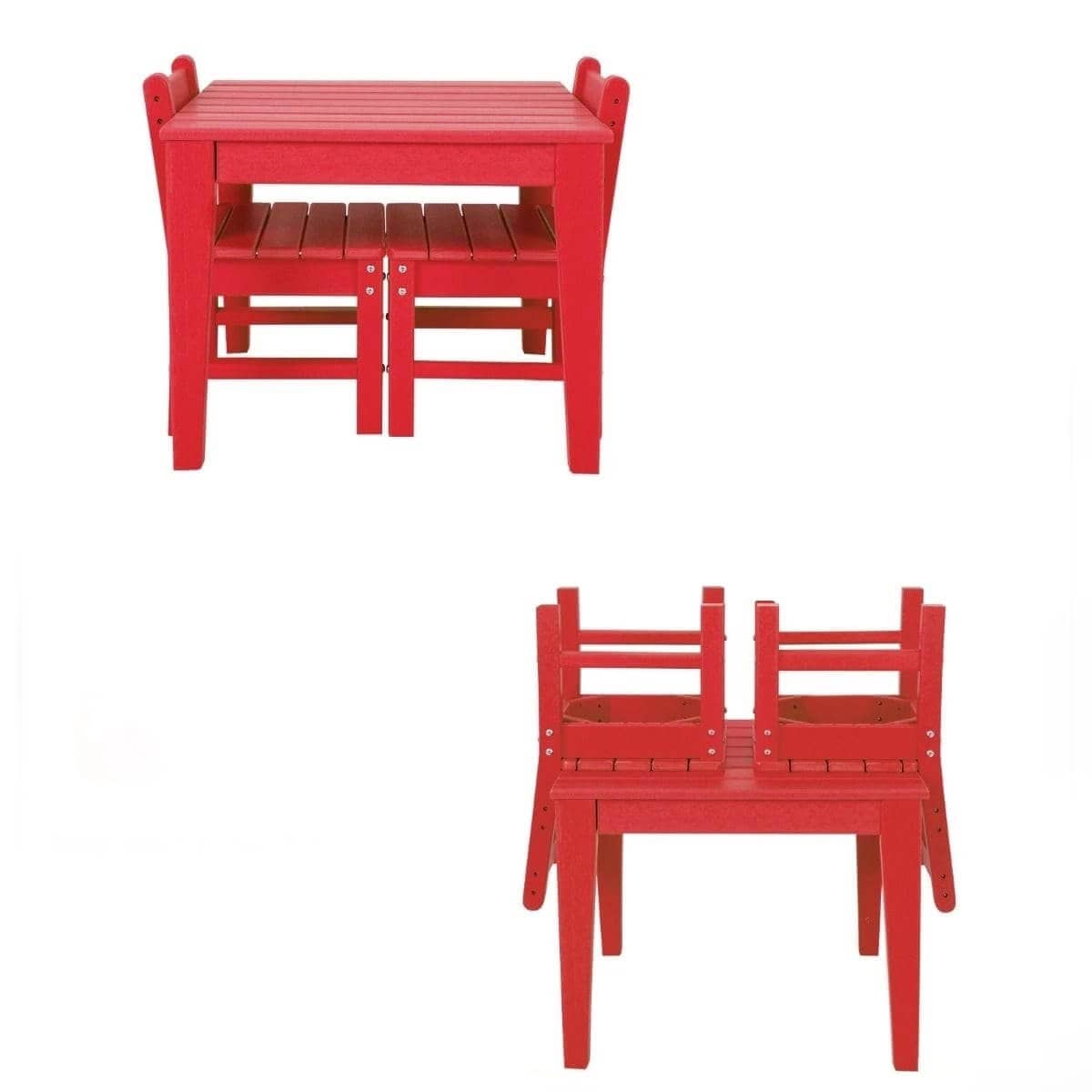 Labai Tvirtas Lauko Stalas Vaikams Raudonas 64,5 x 64,5 x 51 cm Staliukai Kėdutės