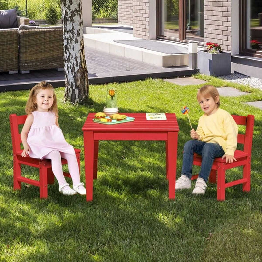 Labai Tvirtas Lauko Stalas Vaikams Raudonas 64,5 x 64,5 x 51 cm Staliukai Kėdutės
