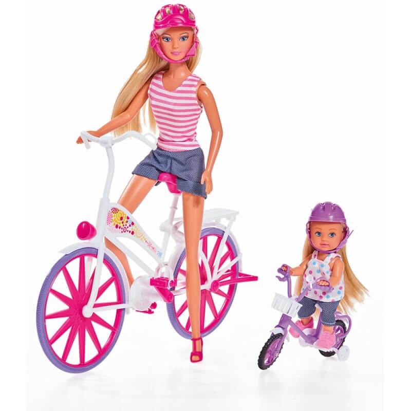 Lalka Steffi i Evi Love Przejażdżka na rowerze Simba Žaislai Vaikams Ir Kūdikiams