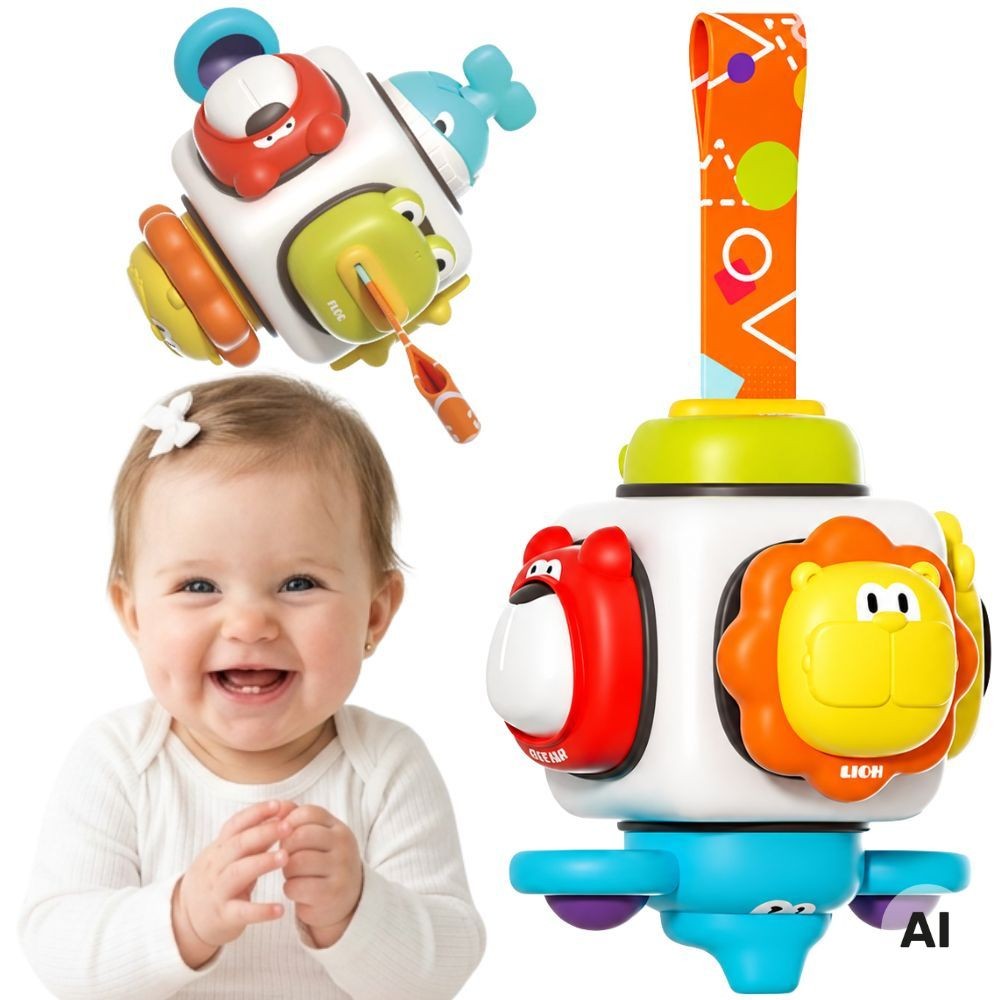 Woopie Baby Sensorinis Veiklos Kubas 6in1 Su Gyvūnais