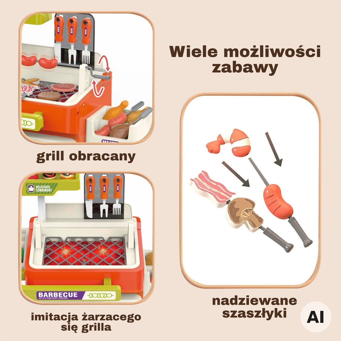 Woopie interaktyvus BBQ grilio vežimėlis, 51 dalis
