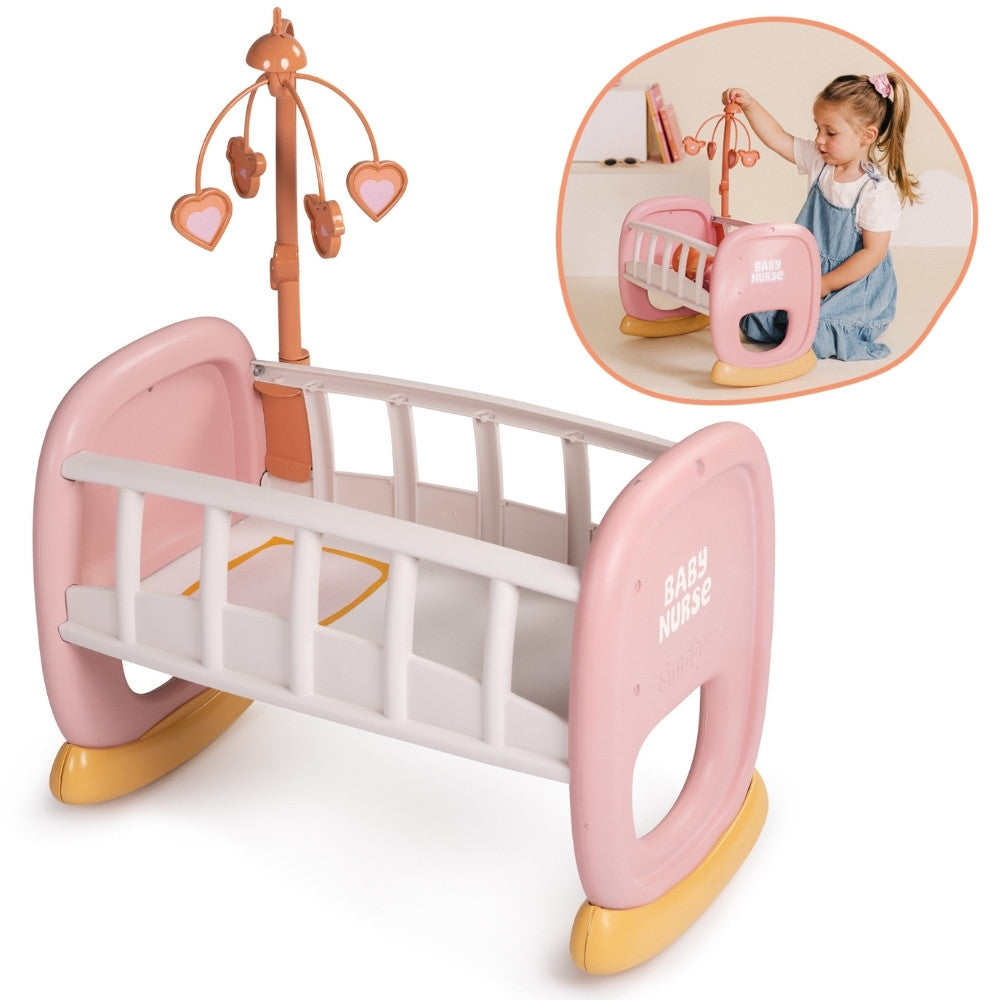Smoby Baby Nurse Lėlės Lopšys su Karusele – 1 nuotrauka