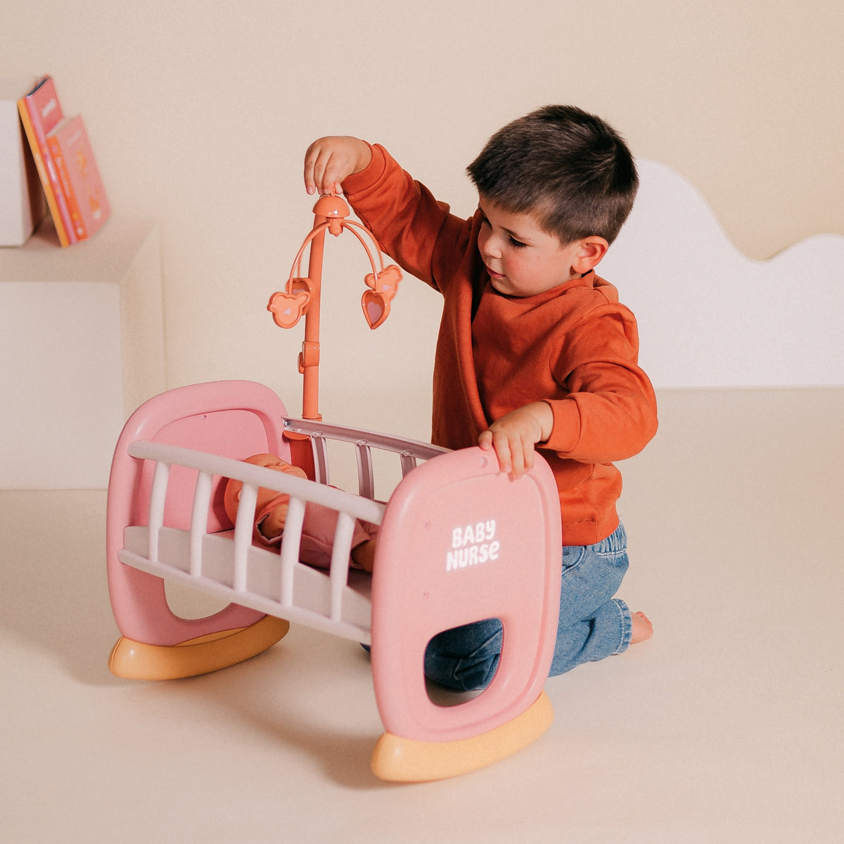 Smoby Baby Nurse Lėlės Lopšys su Karusele – 2 nuotrauka