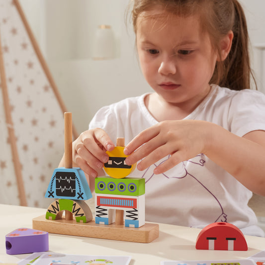 Viga Medinė Robotų Piramidė, 8 Dalys – 2 nuotrauka