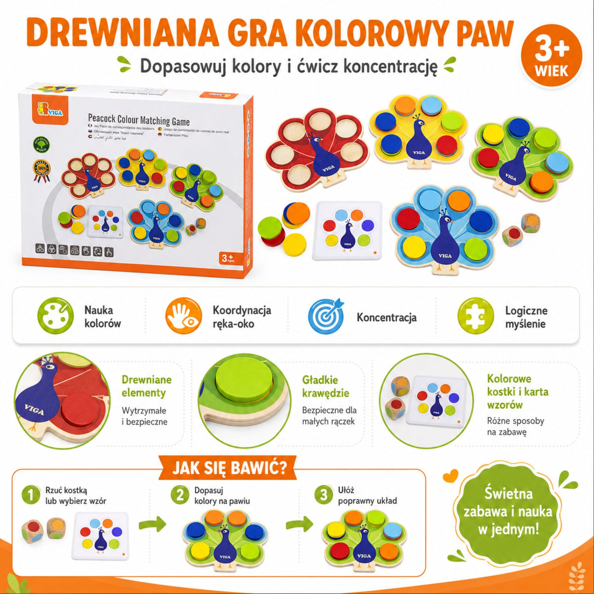 Viga spalvų derinimo žaidimas „Povo uodega“ – nuotrauka 8