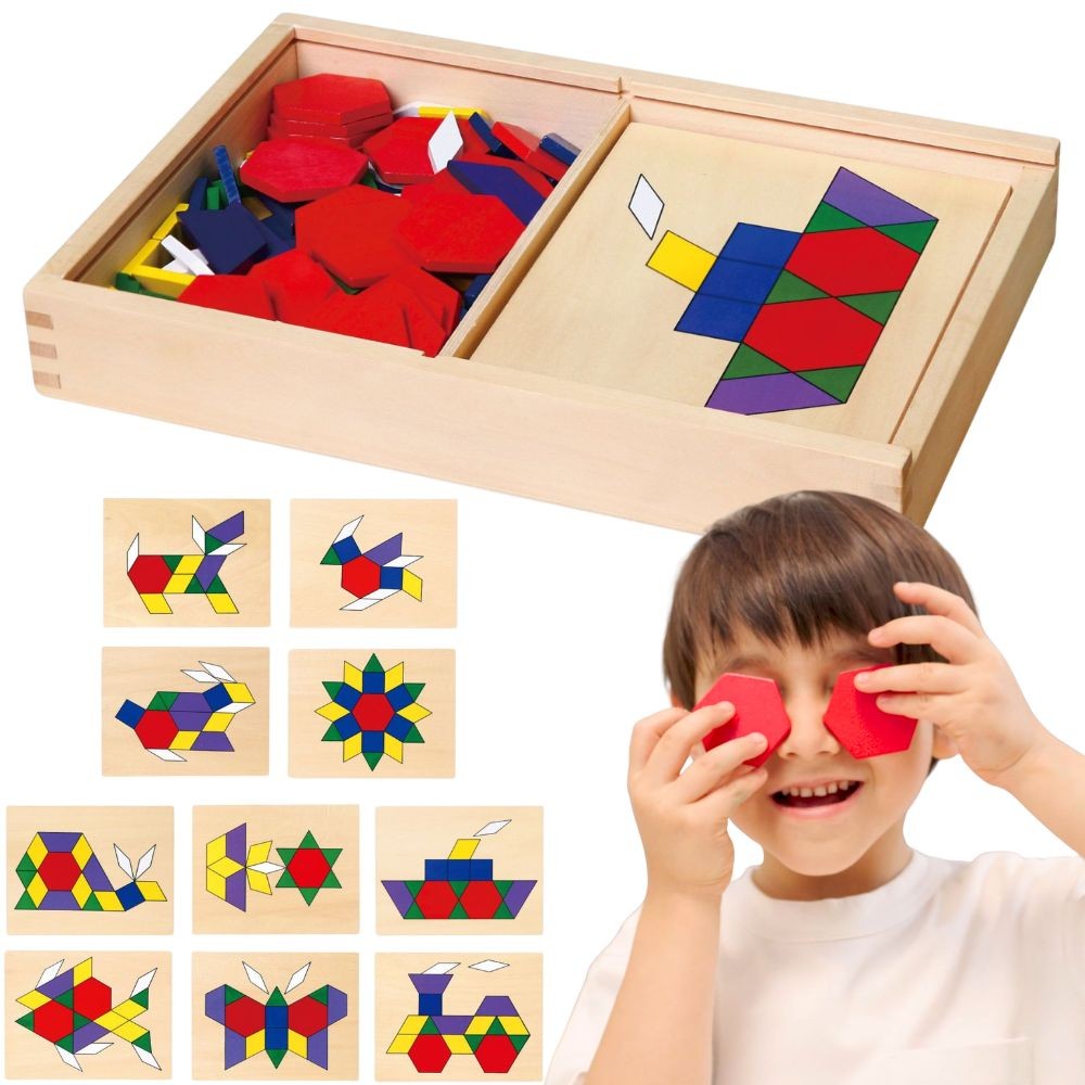Viga Medinė Geometrinė Montessori Mozaika – 1 nuotrauka