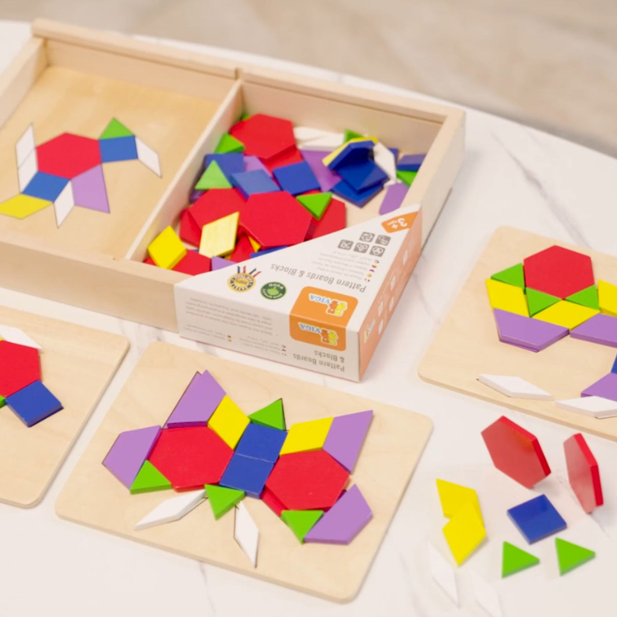 Viga Medinė Geometrinė Montessori Mozaika – 2 nuotrauka