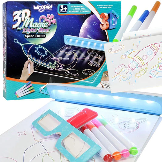 Woopie LED piešimo lenta su 3D akiniais