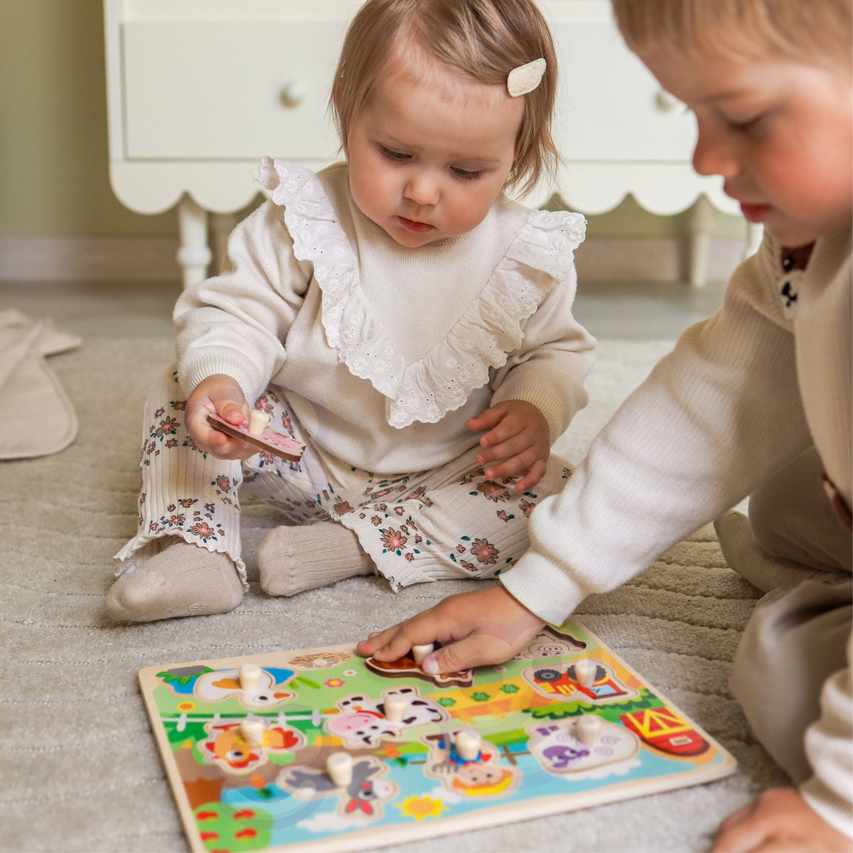 Woopie Green Montessori Ūkio Dėlionė su Rankenėlėmis – 4 nuotrauka