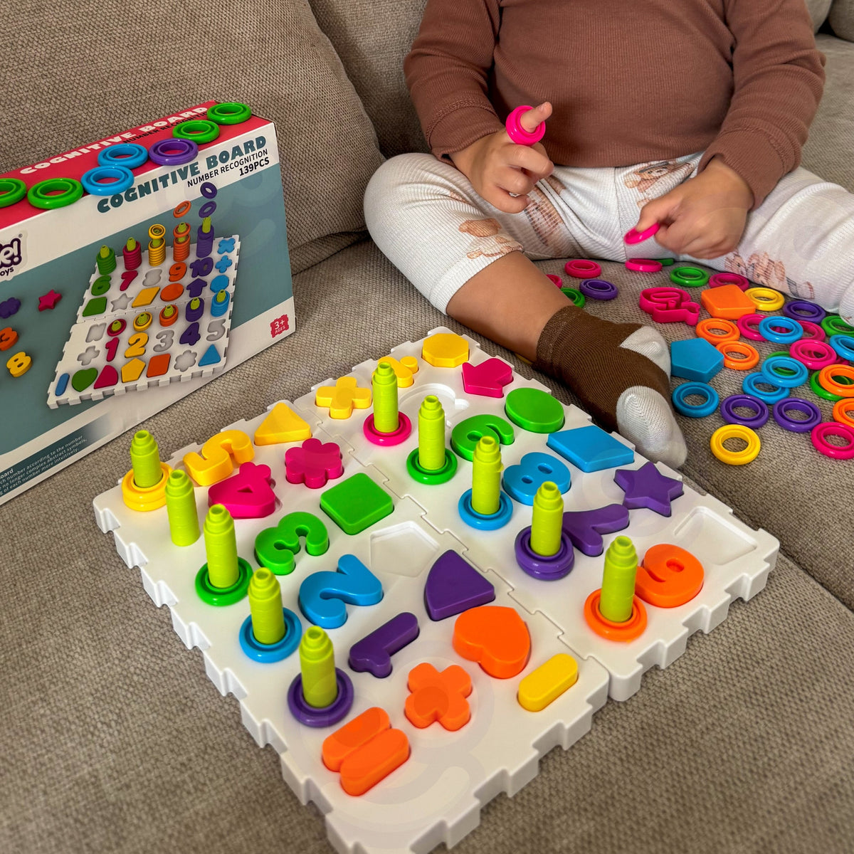 Woopie Montessori skaičių ir formų rūšiuoklė, 139 dalys – nuotrauka 3