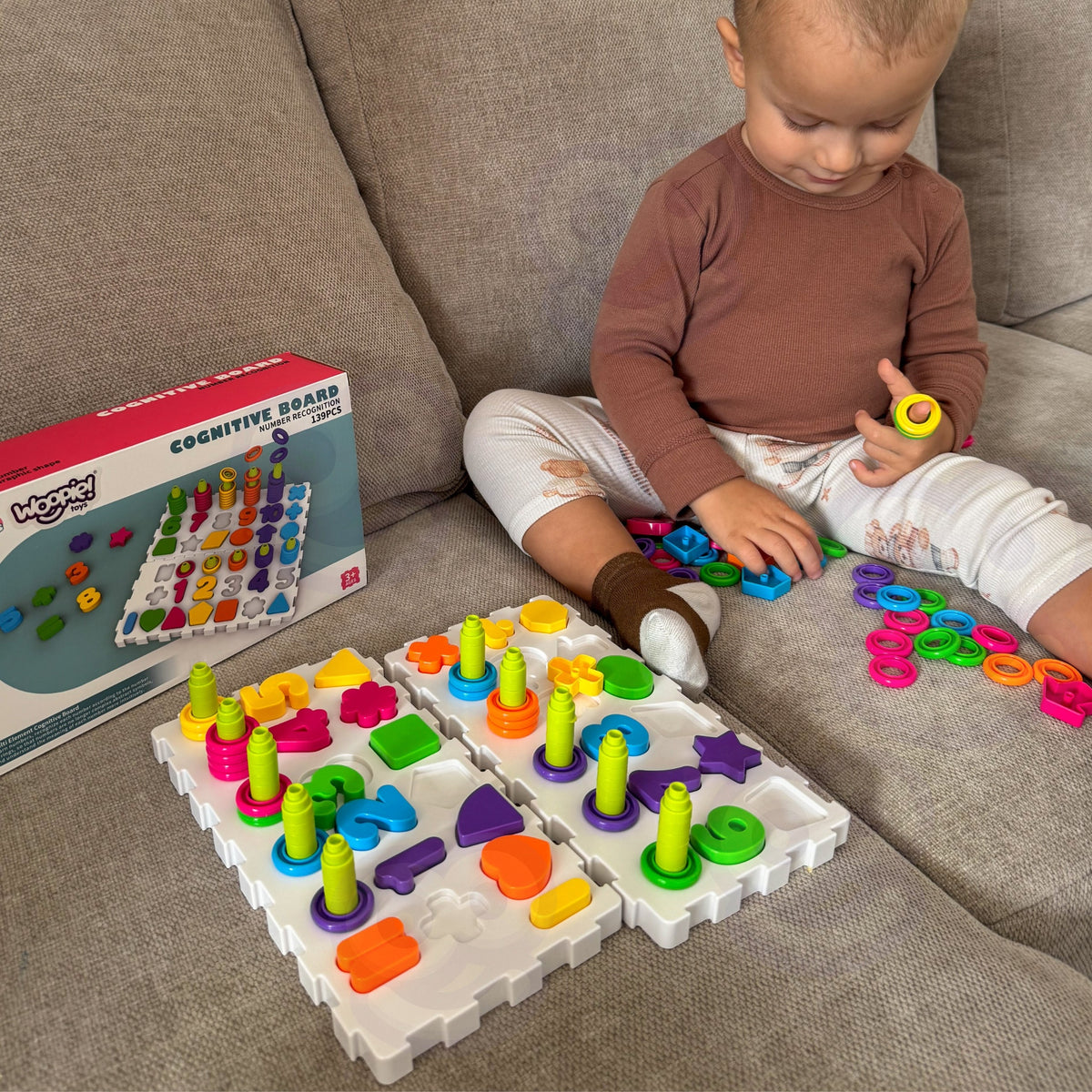 Woopie Montessori skaičių ir formų rūšiuoklė, 139 dalys – nuotrauka 5
