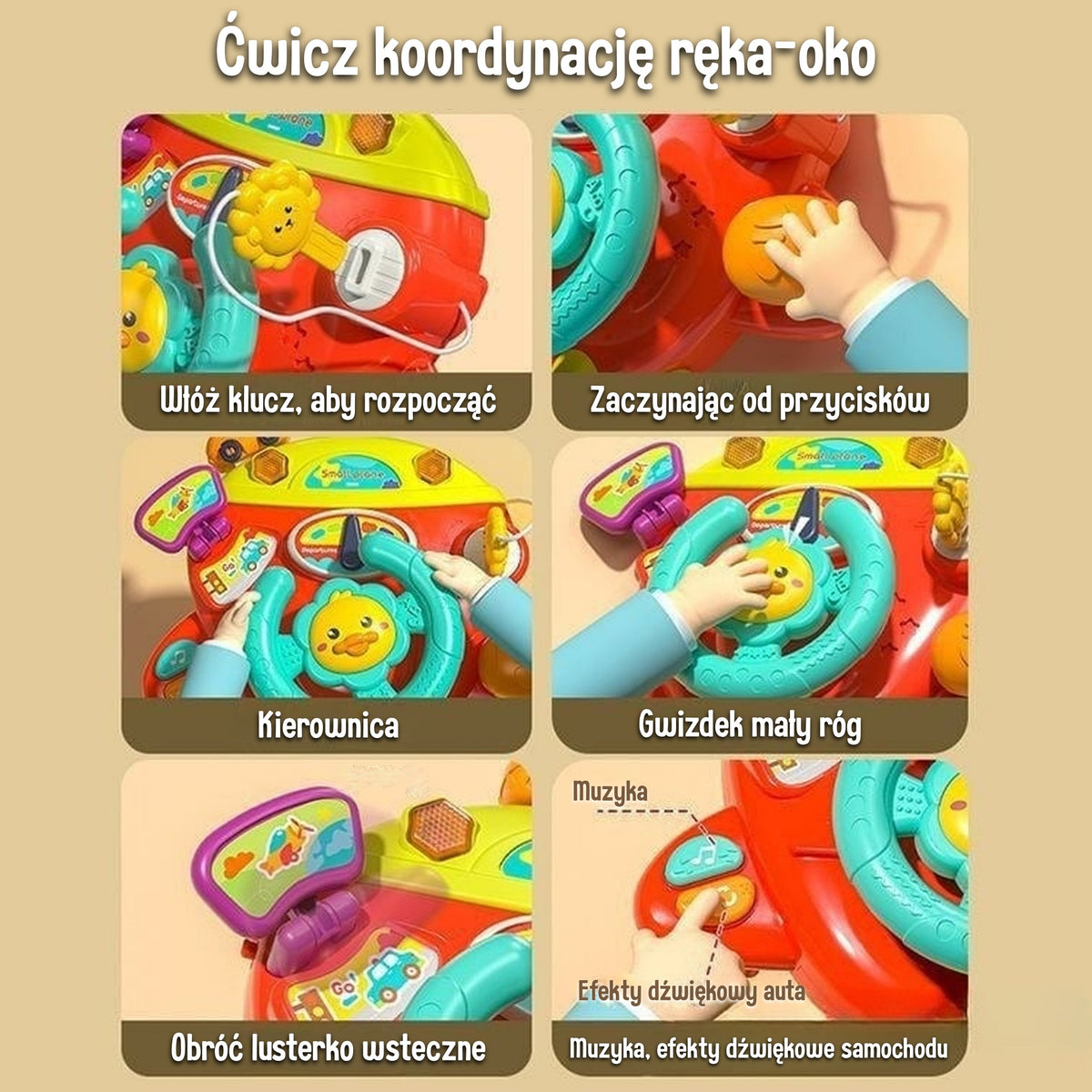 Woopie Baby interaktyvus lėktuvo vairas vežimėliui – 5