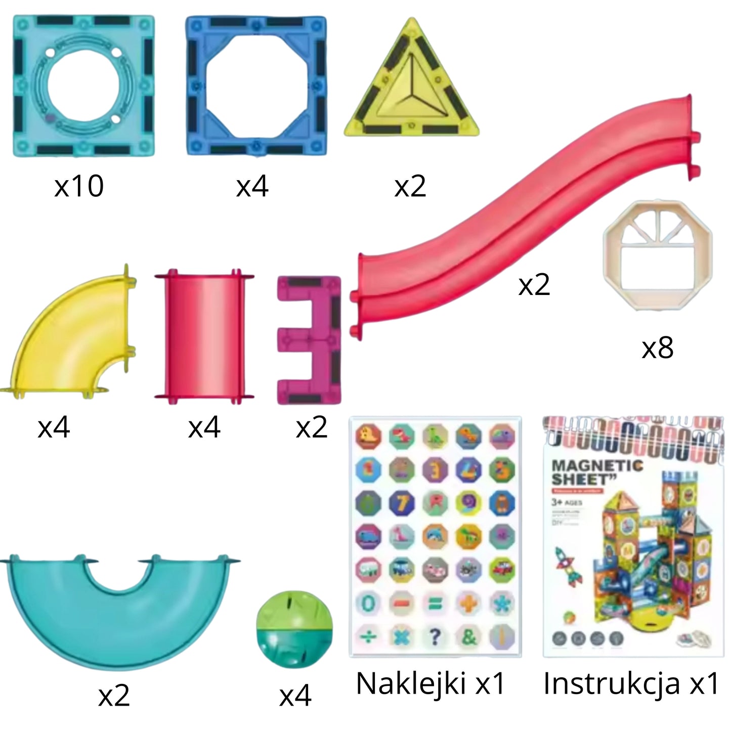 Woopie Magnetinis Kamuoliukų Takas 3D, 42 Dalys