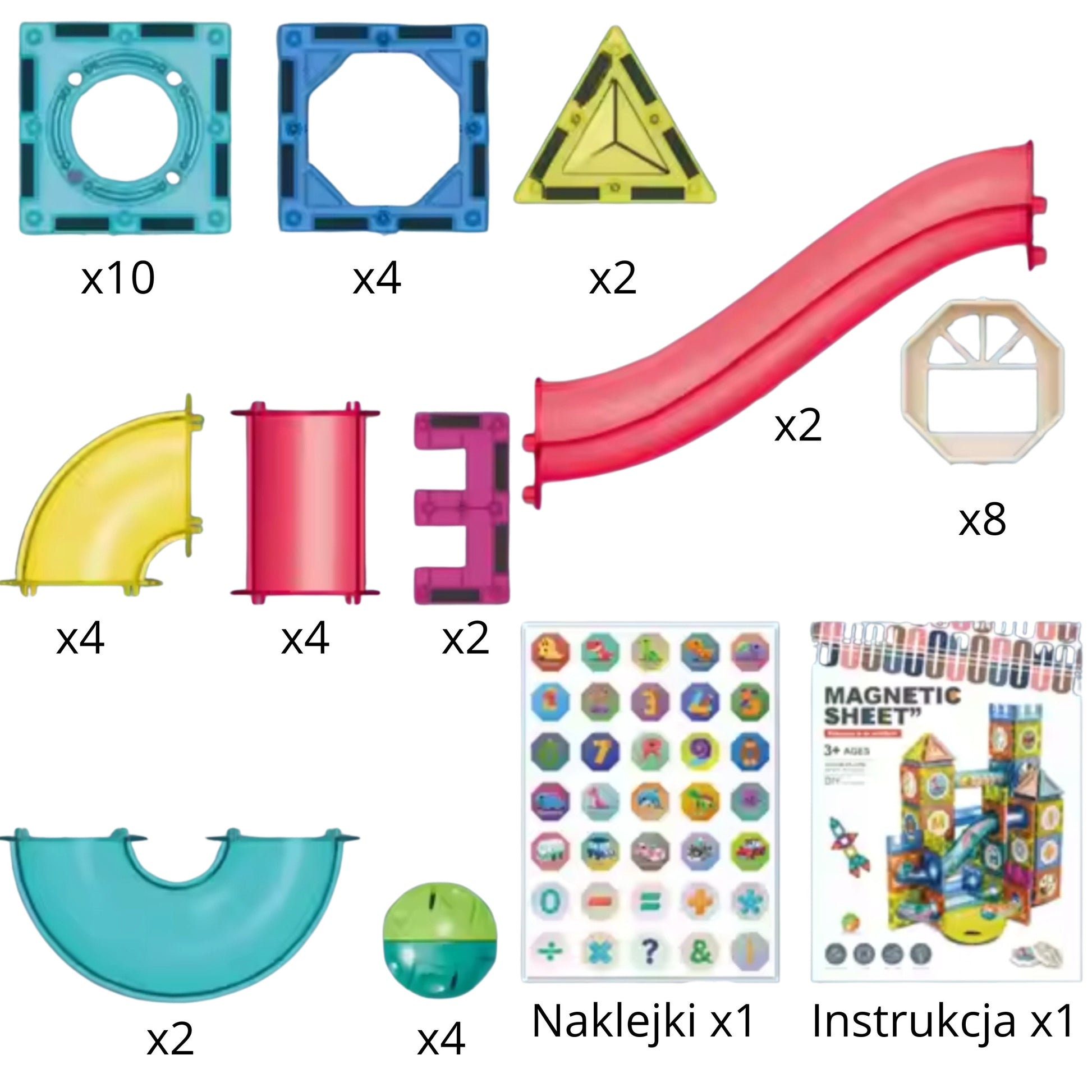 Woopie Magnetinis Kamuoliukų Takas 3D, 42 Dalys