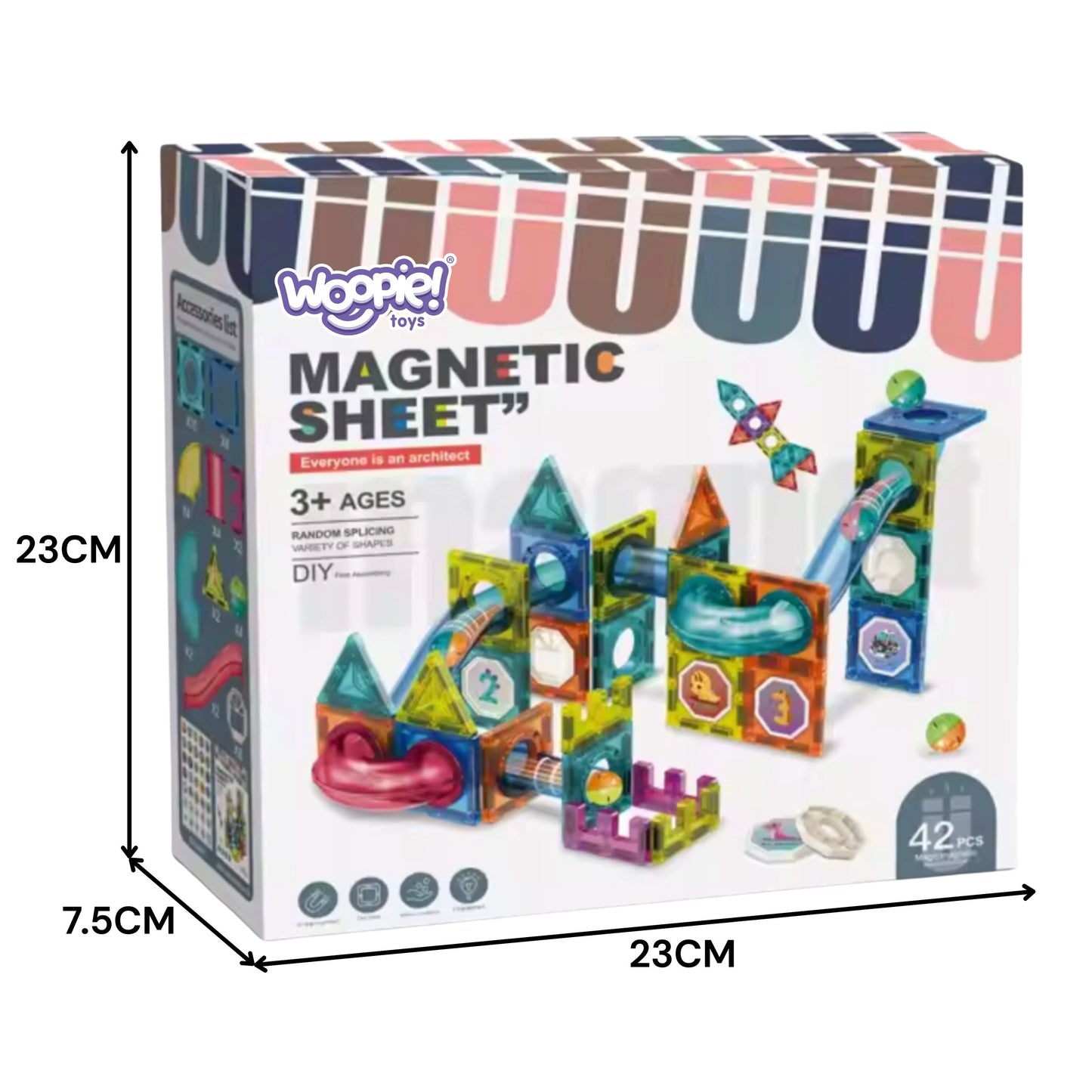 Woopie Magnetinis Kamuoliukų Takas 3D, 42 Dalys