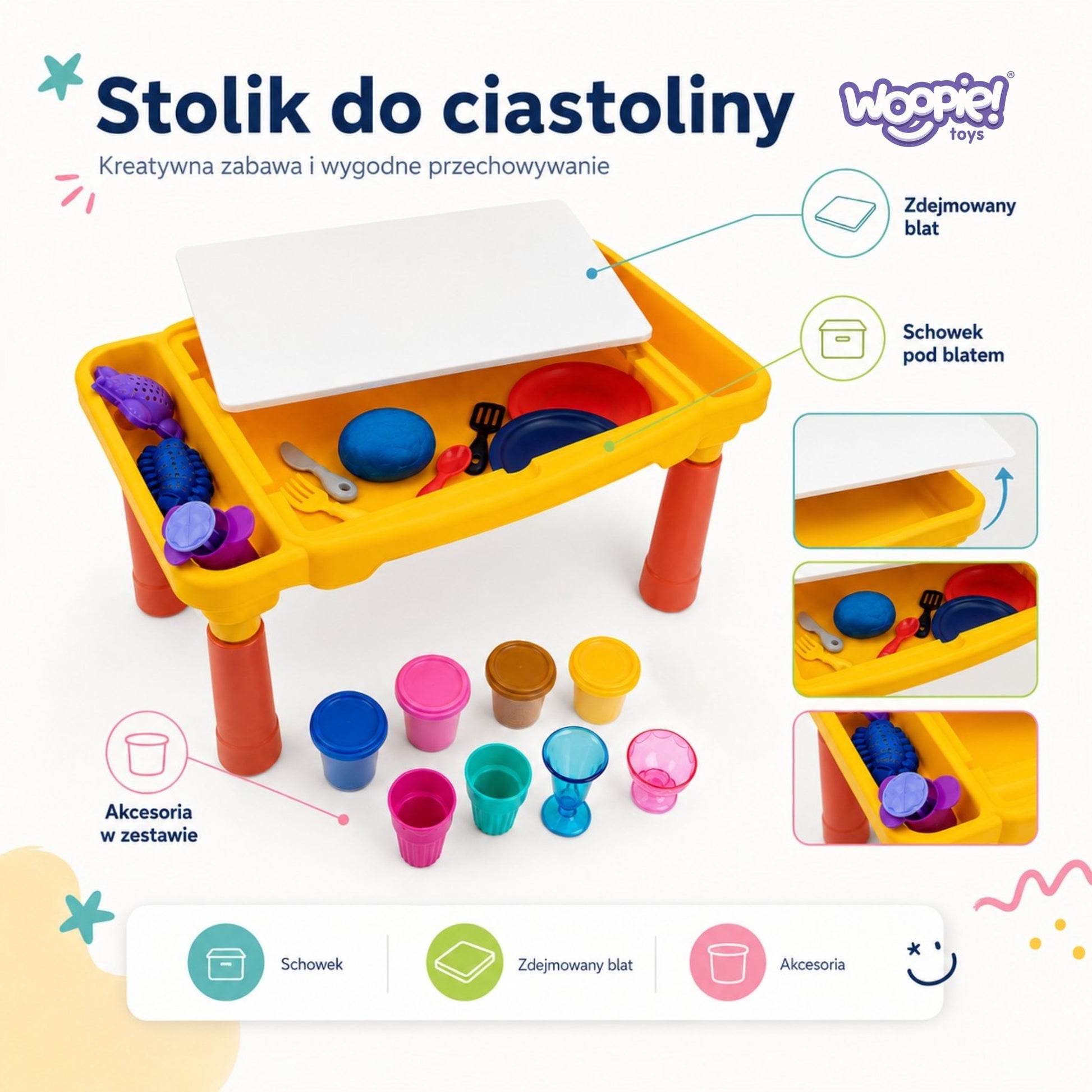 Woopie Kūrybinis Plastilino Staliukas, 40 Dalių