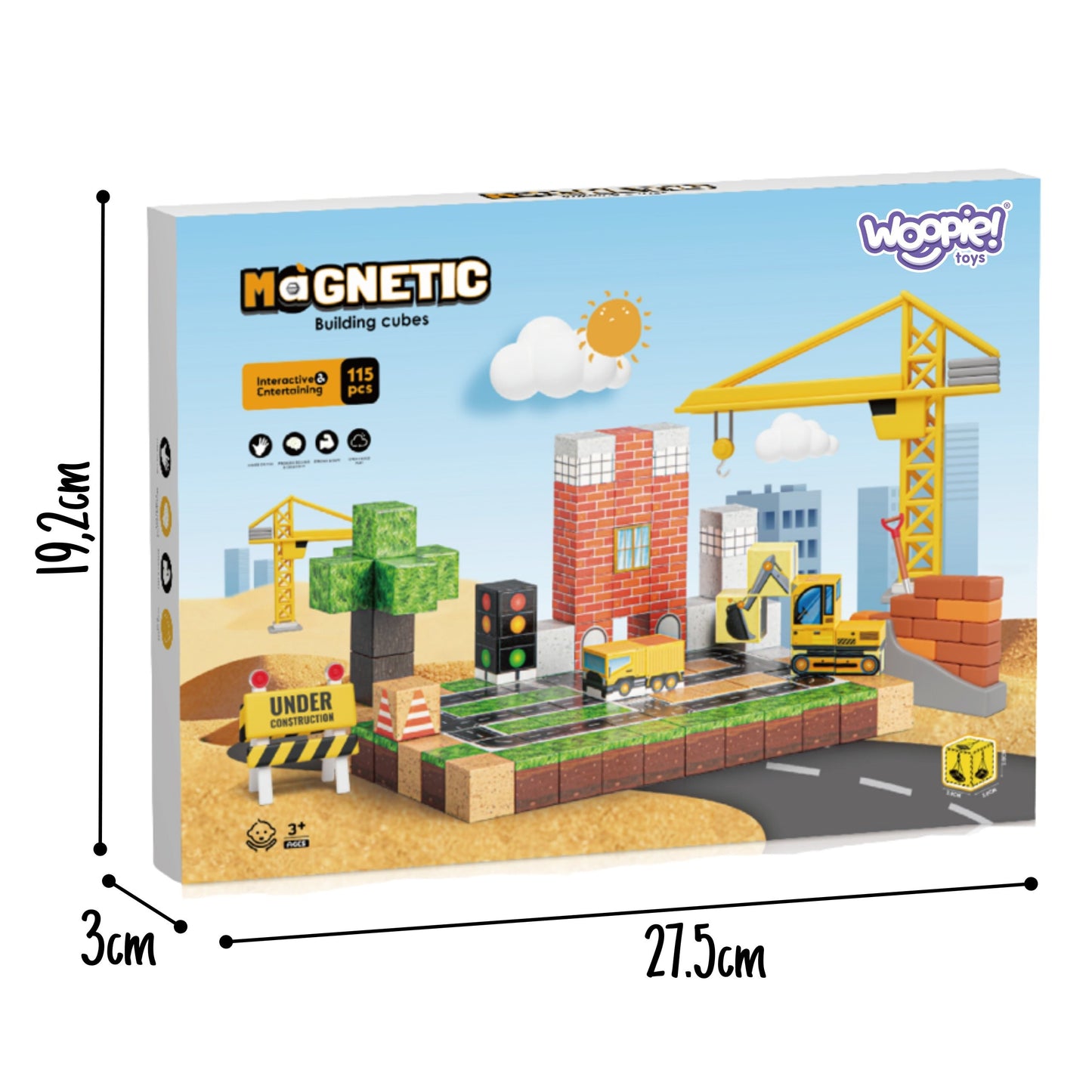 Woopie Magnetinių Kaladėlių Statybų Aikštelė, 115 Dalių