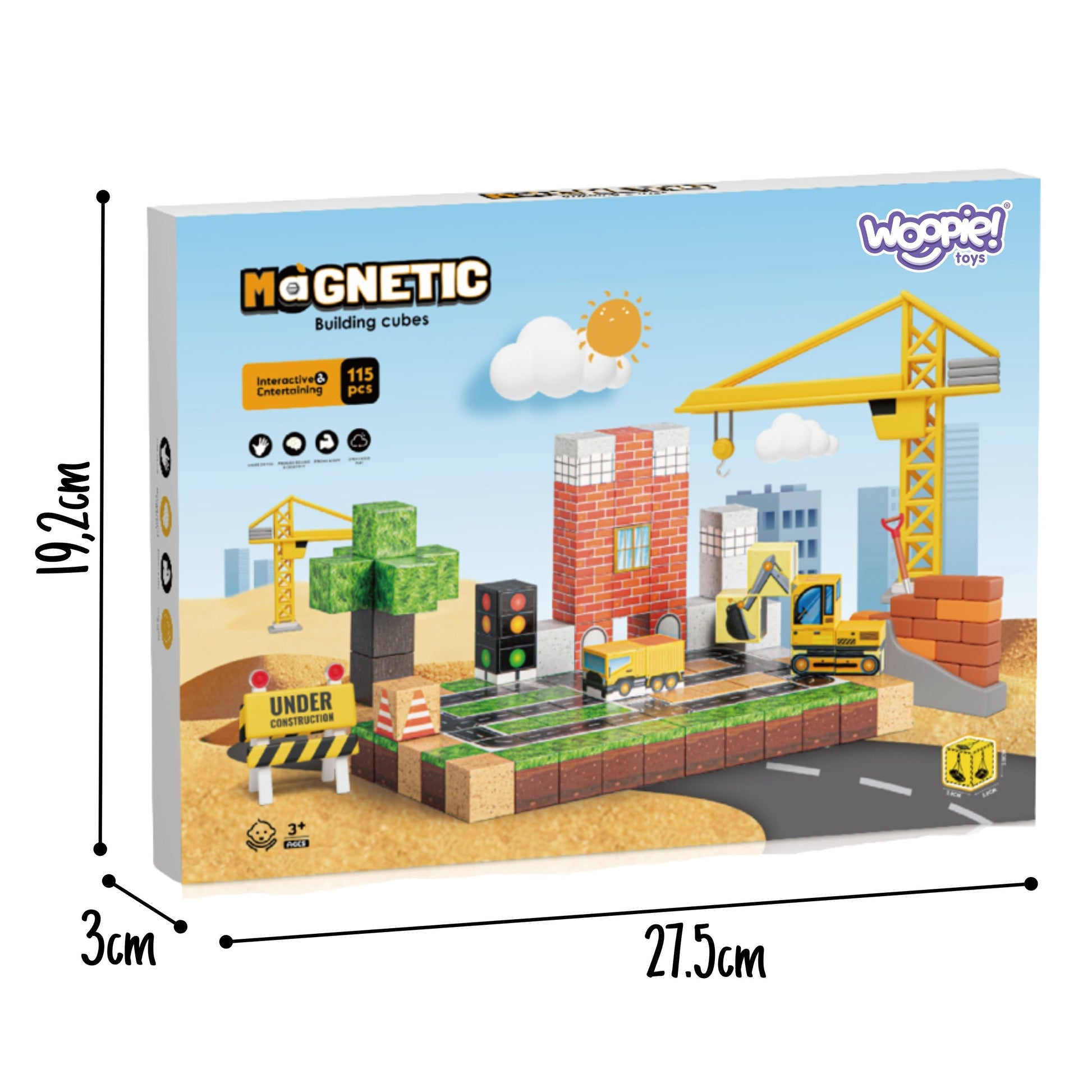 Woopie Magnetinių Kaladėlių Statybų Aikštelė, 115 Dalių