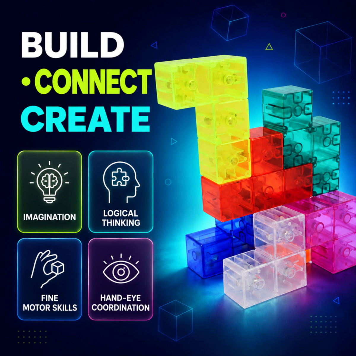 Woopie magnetinė 3D „Tetris“ dėlionė – 4