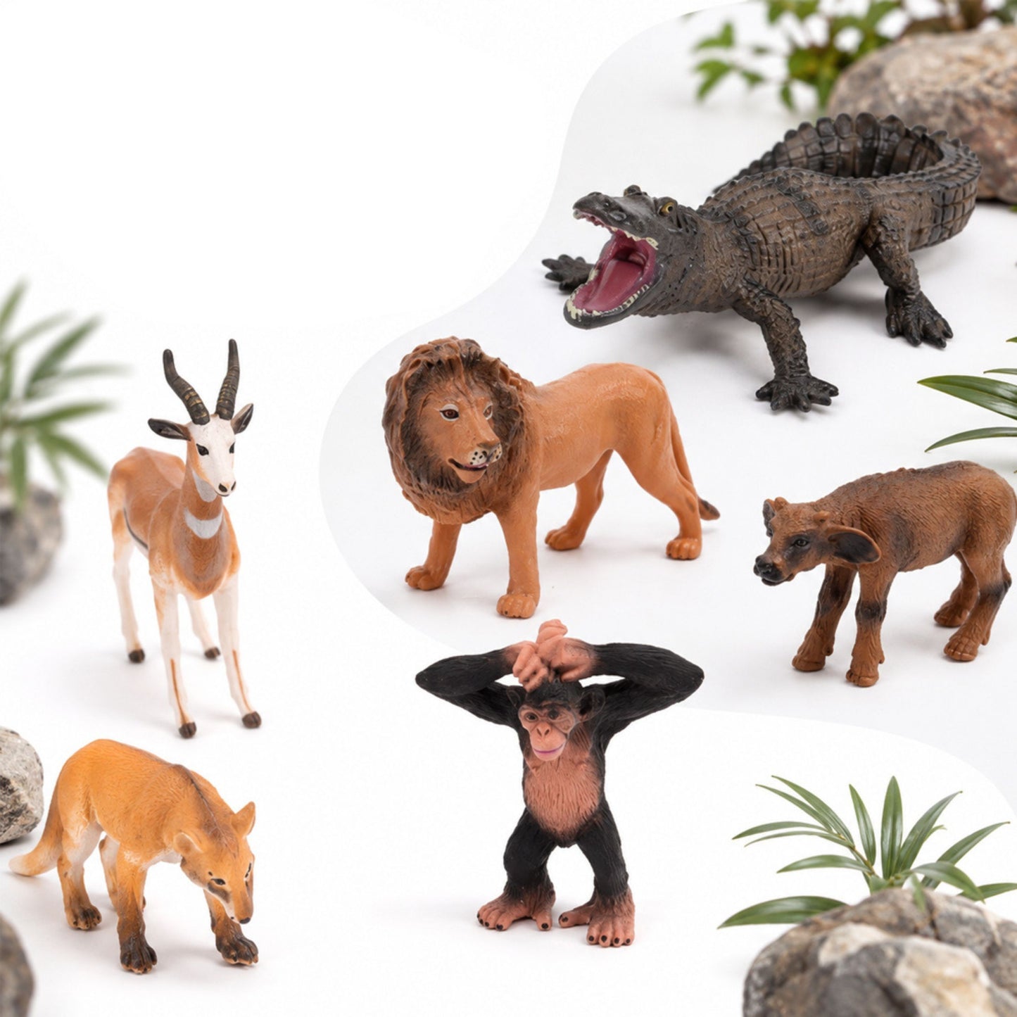 Woopie Safari Gyvūnų Figūrėlių Rinkinys, 6 Dalys