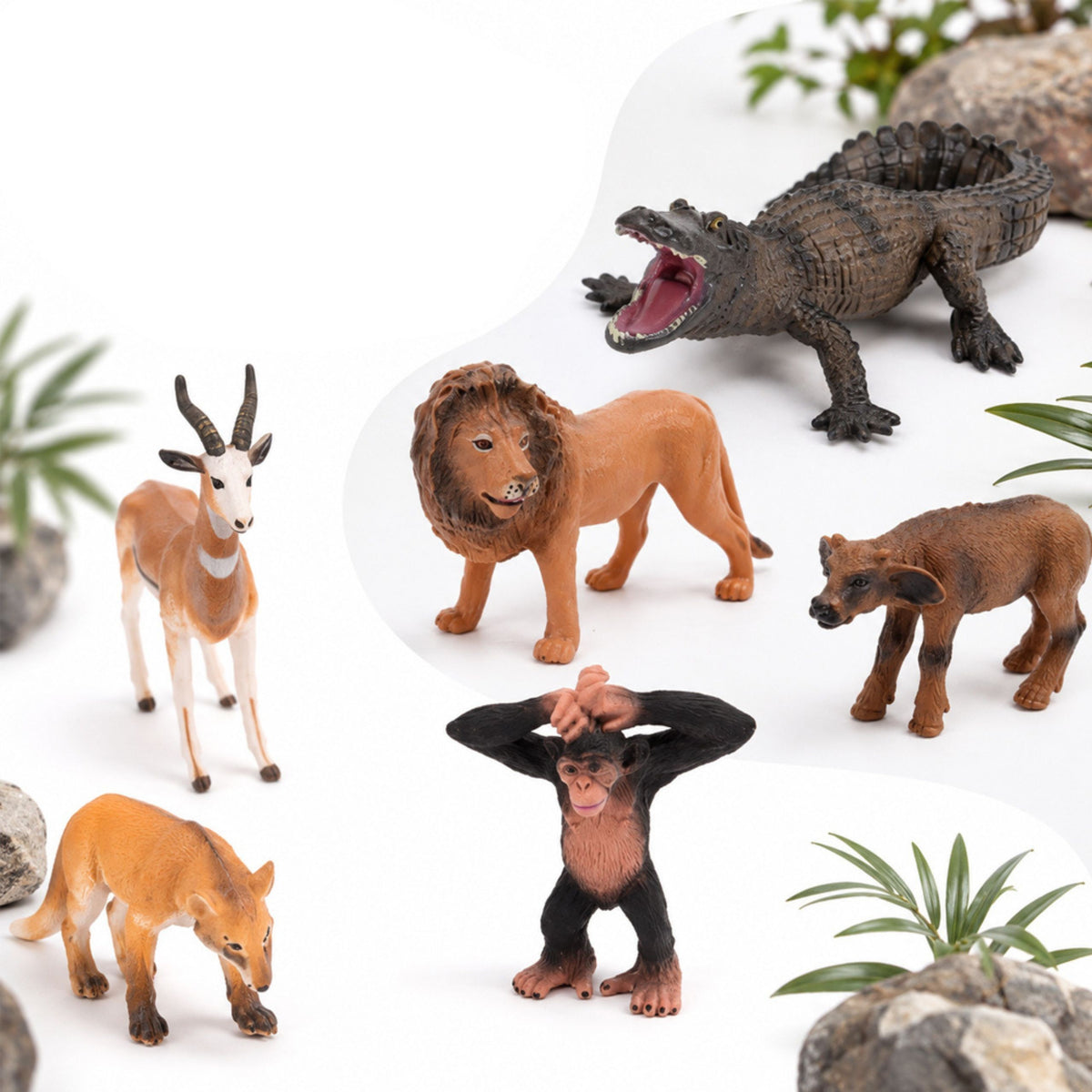 Woopie Safari Gyvūnų Figūrėlių Rinkinys, 6 Dalys