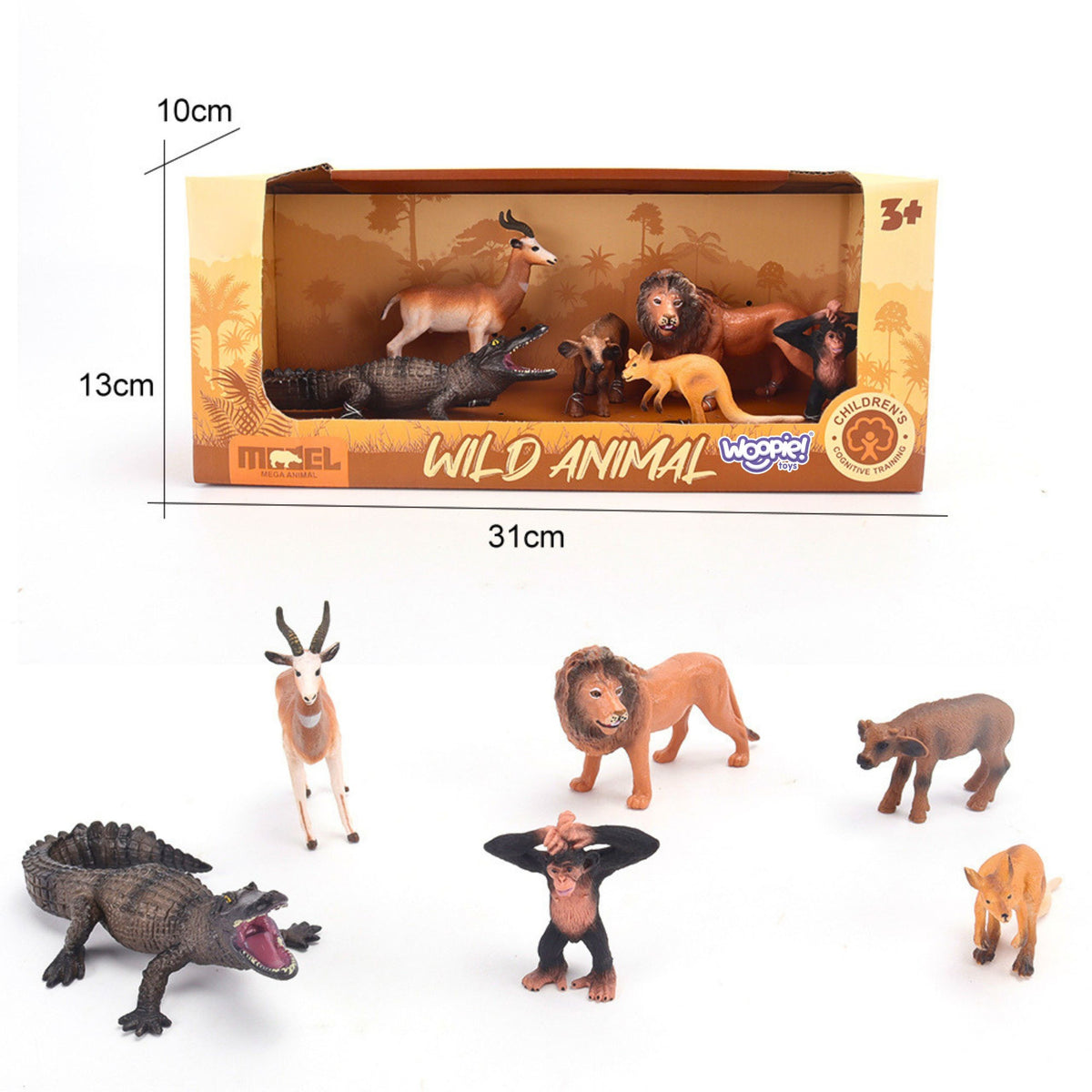 Woopie Safari Gyvūnų Figūrėlių Rinkinys, 6 Dalys