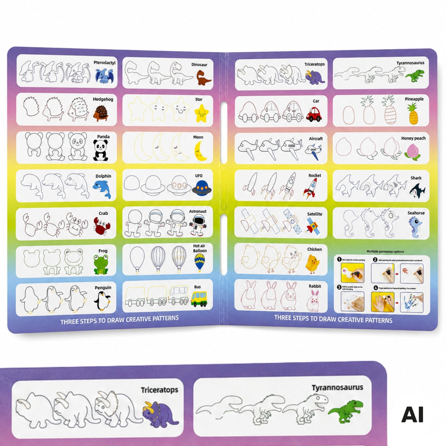 Woopie Magic Brush Piešimo Rinkinys Su Antspaudais